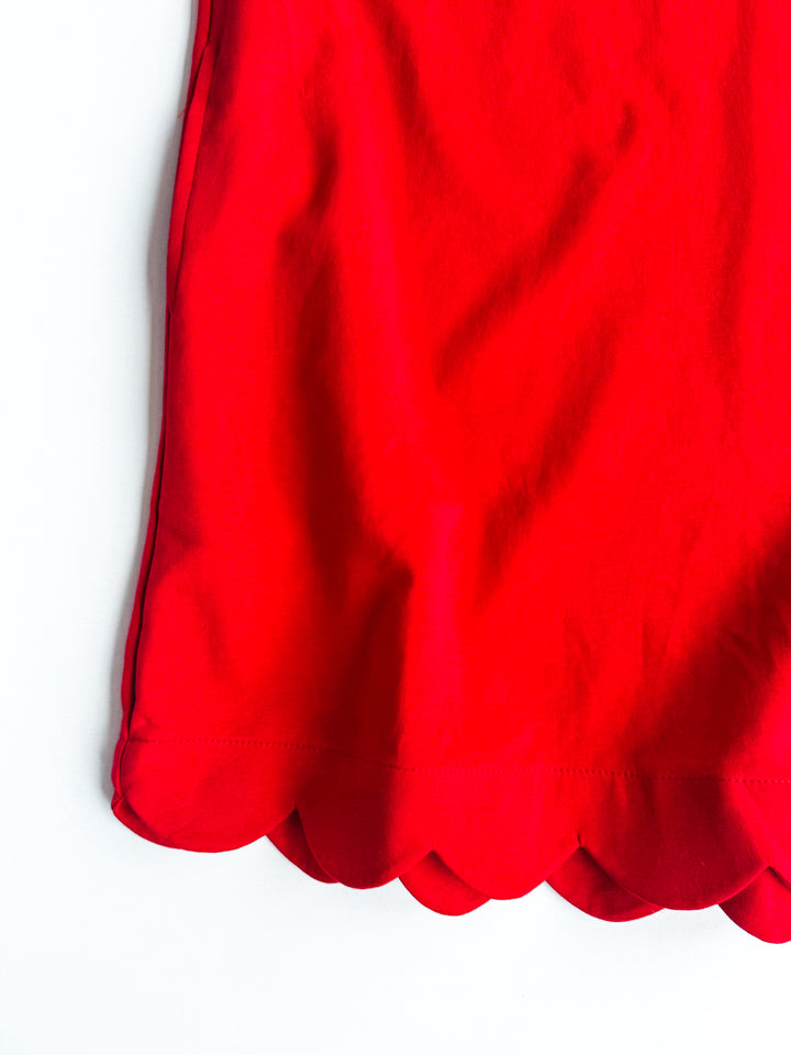 Petal Trim V Neck Dress