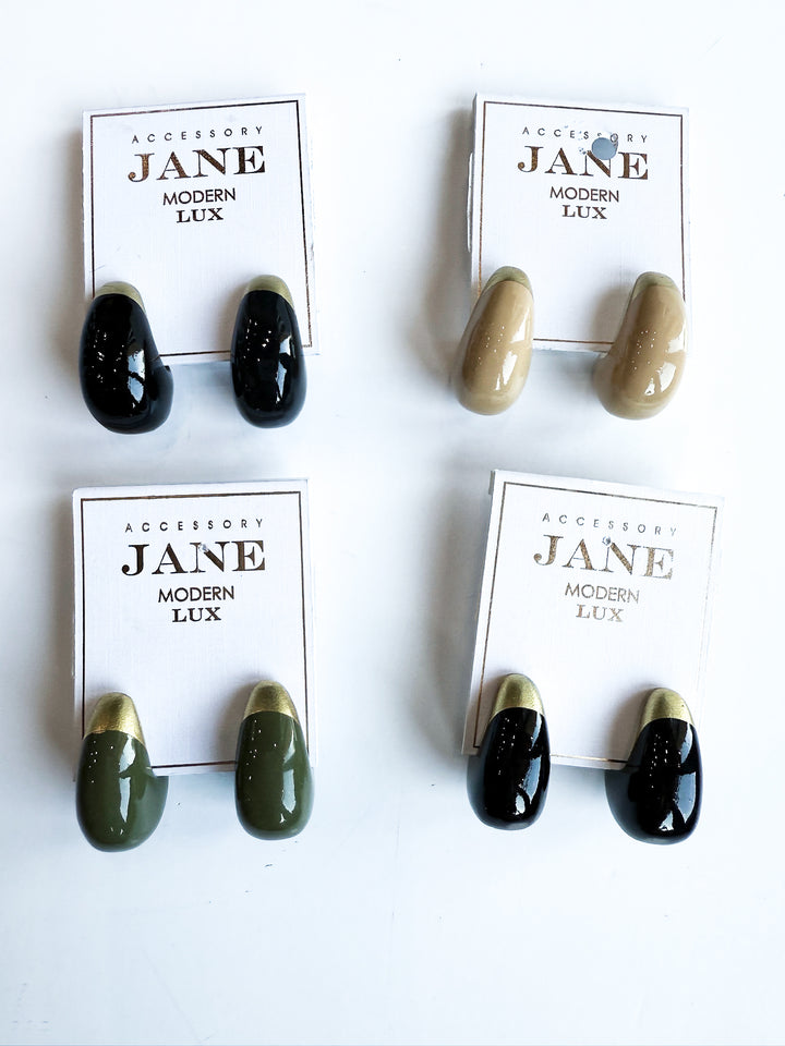 FINAL SALE - Lacquered Teardrop Earrings