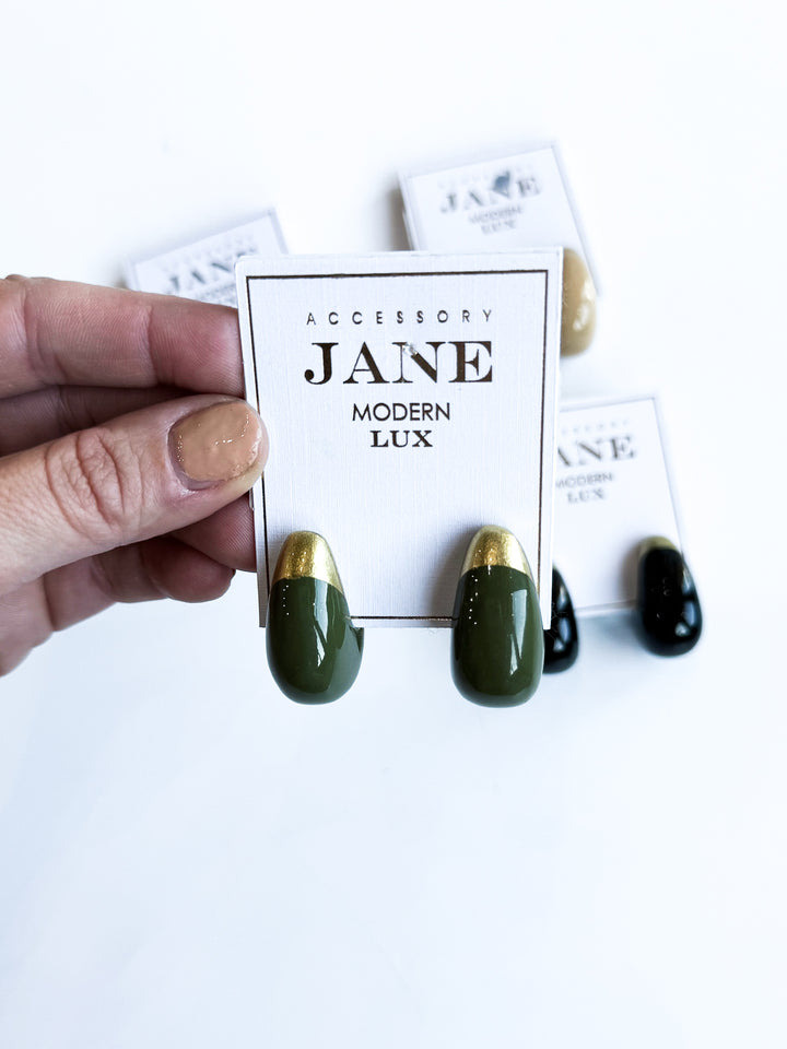 FINAL SALE - Lacquered Teardrop Earrings