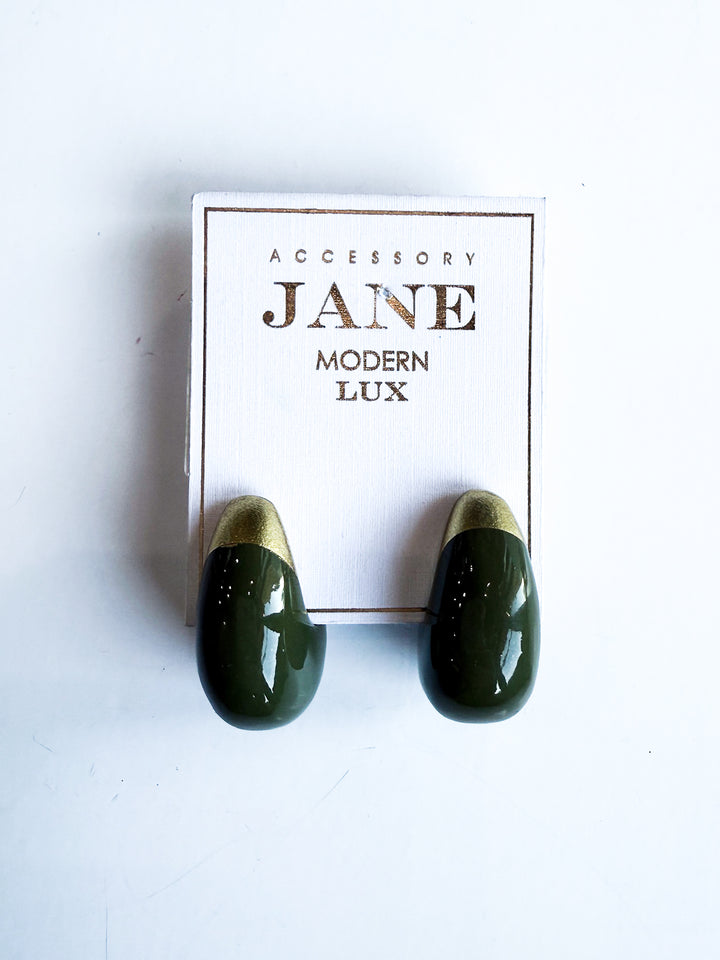 FINAL SALE - Lacquered Teardrop Earrings