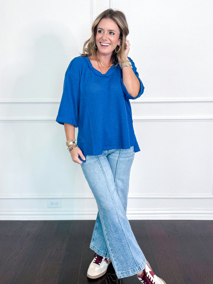 The Weekender Waffle V Neck