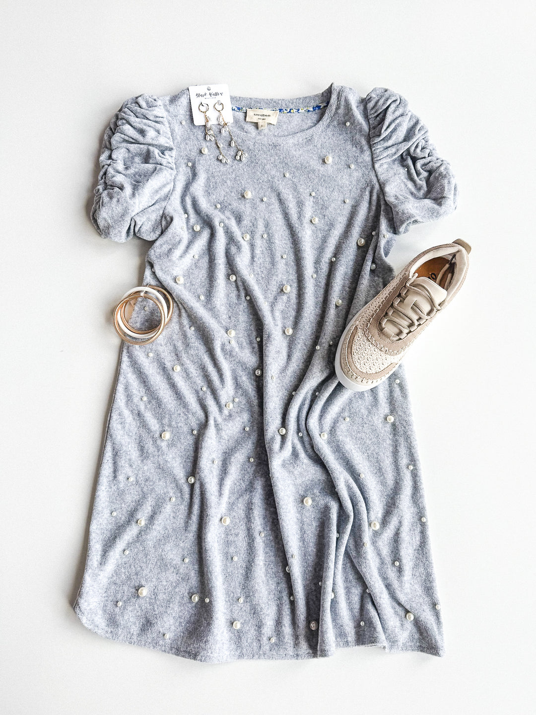 FINAL SALE Pearl Meadow Puff Sleeve Dress