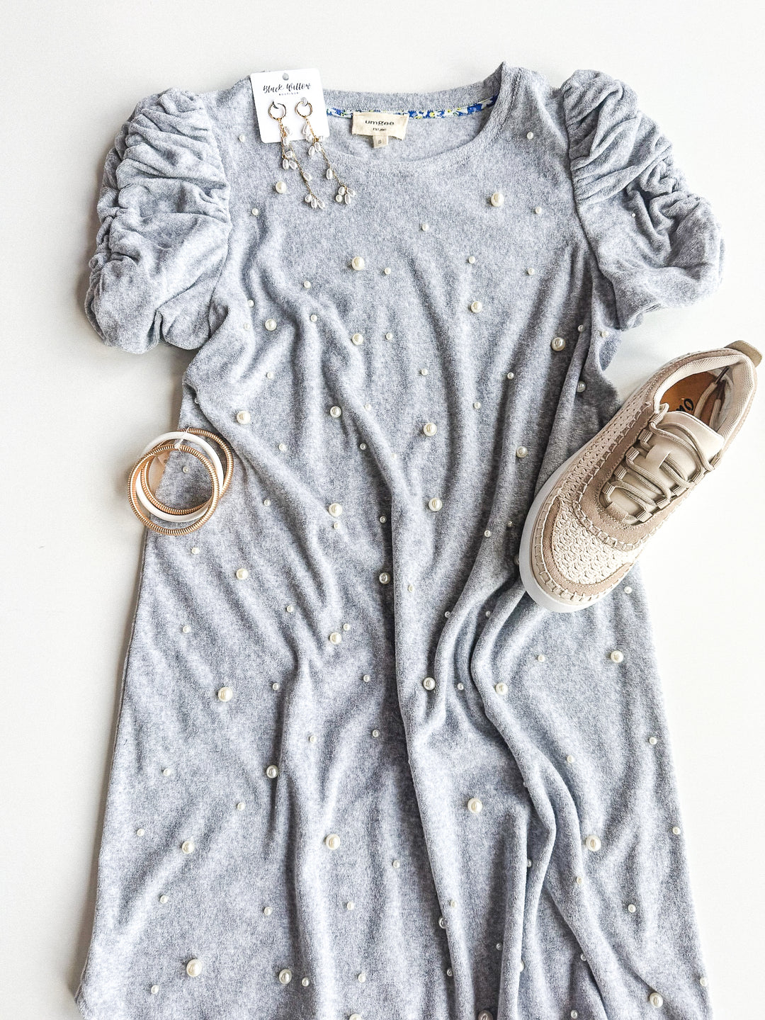 FINAL SALE Pearl Meadow Puff Sleeve Dress
