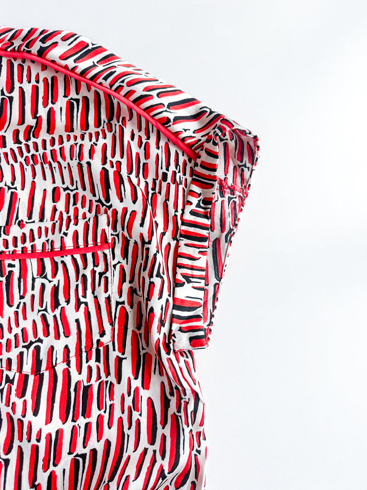 Belle Print Tie Front Blouse