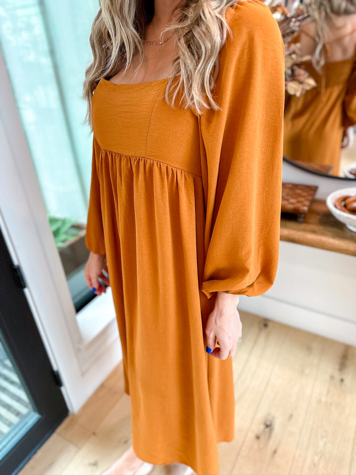 Rustic Long Sleeve Maxi Dress
