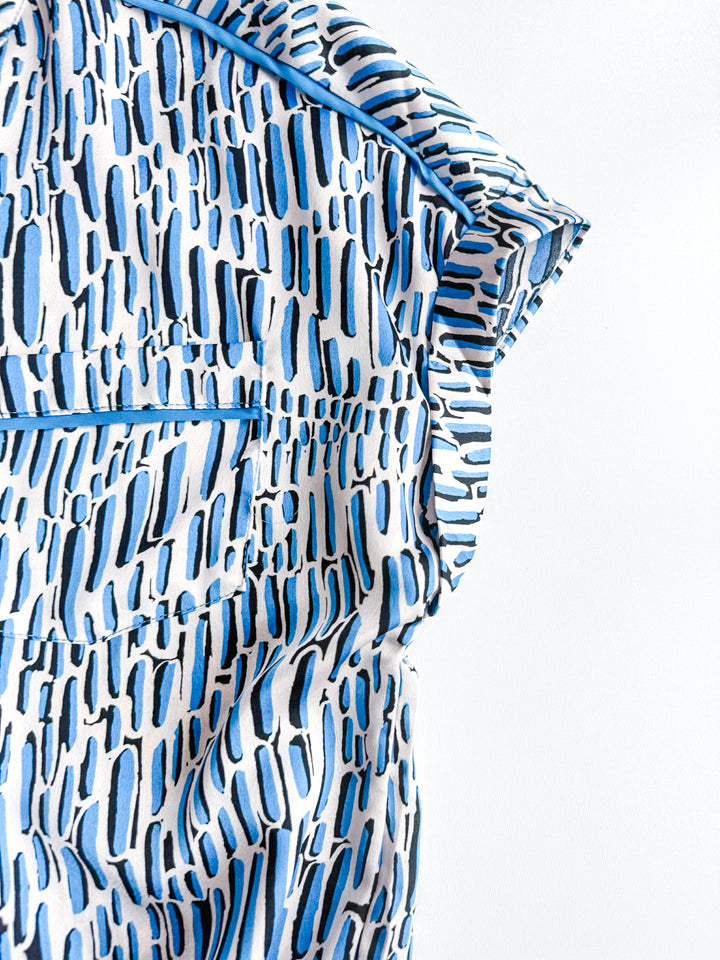 Belle Print Tie Front Blouse