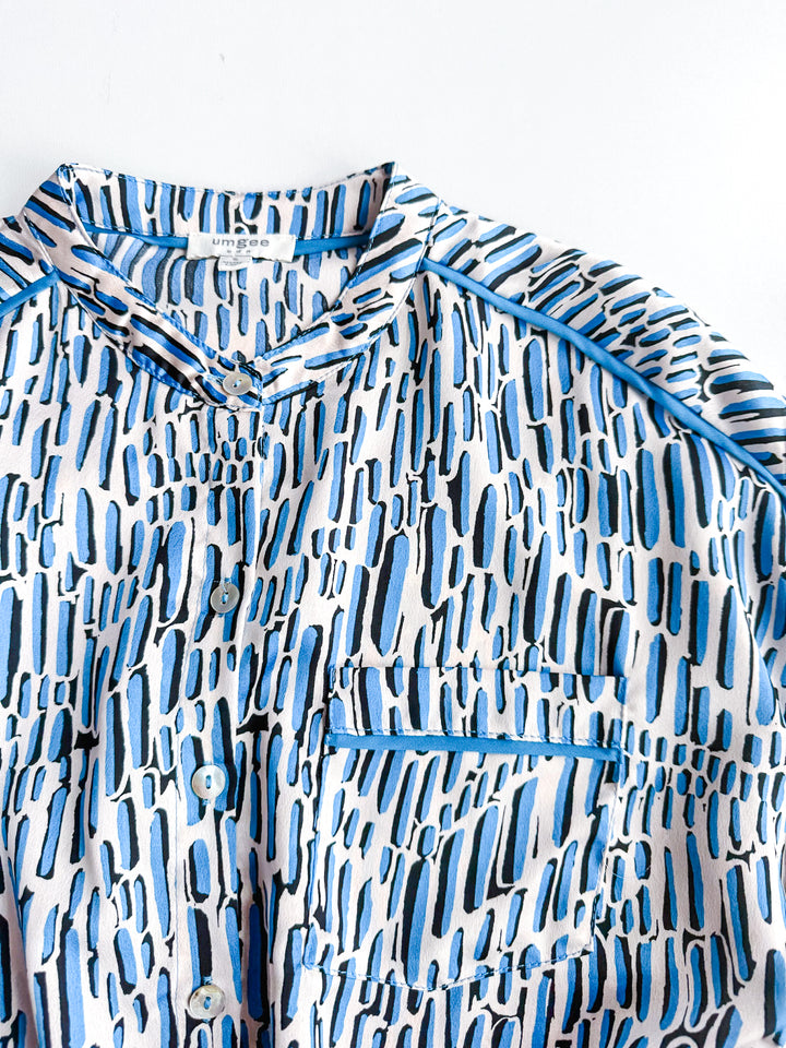 Belle Print Tie Front Blouse