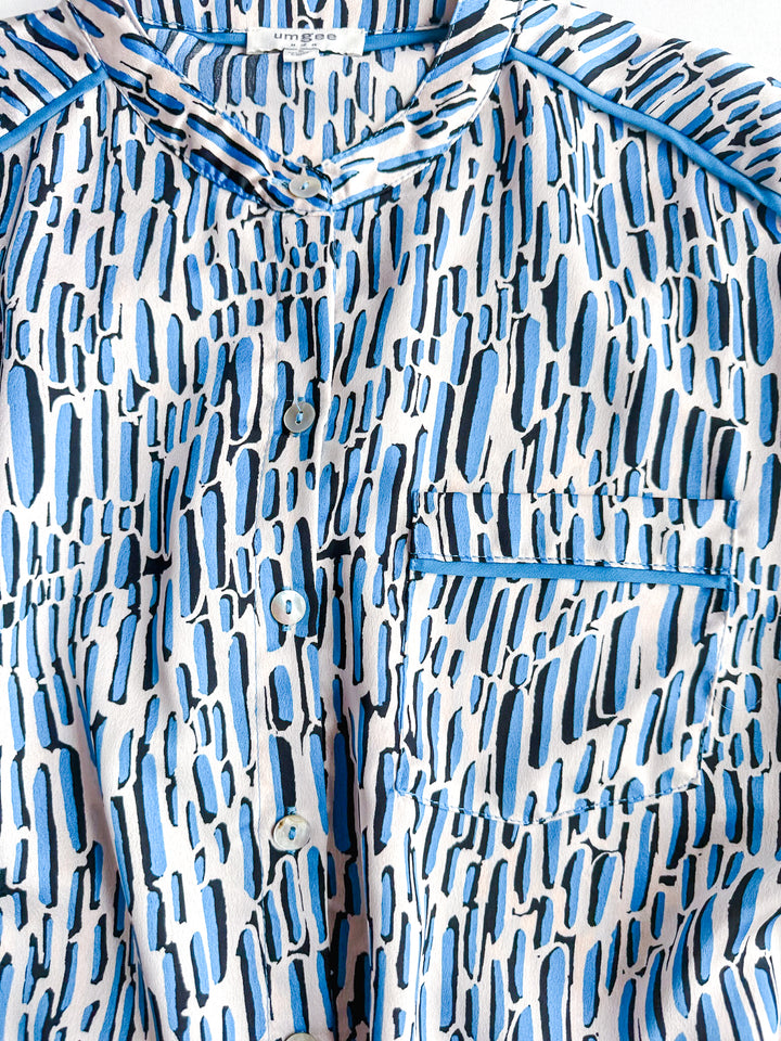 Belle Print Tie Front Blouse