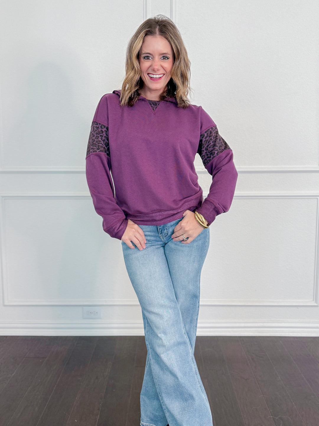 Presley Plum Animal Print Hoodie
