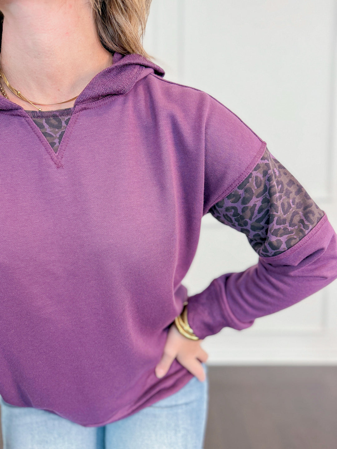Presley Plum Animal Print Hoodie