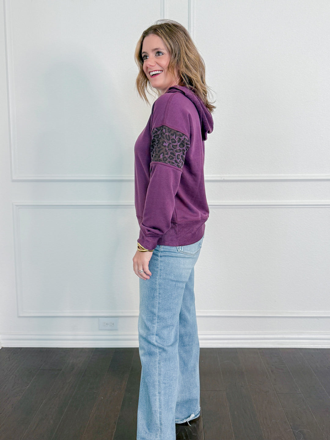 Presley Plum Animal Print Hoodie