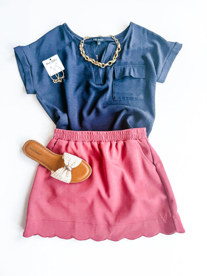 Bubbly Bloom Scalloped Skort