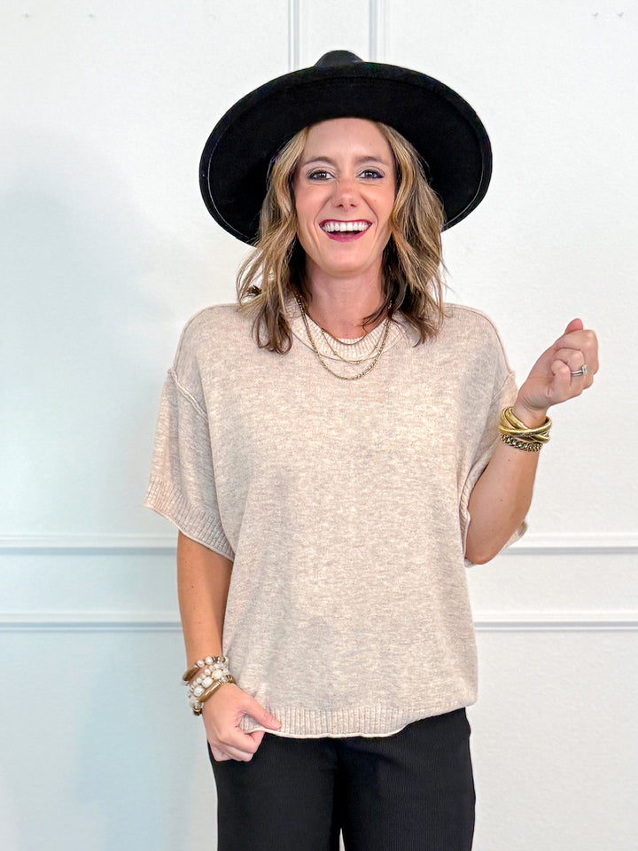 Easy Morning Knit Short Sleeve Sweater