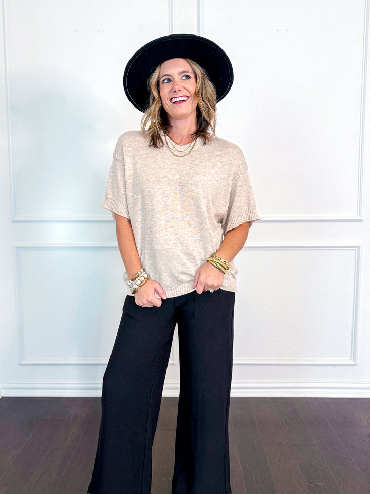 Easy Morning Knit Short Sleeve Sweater
