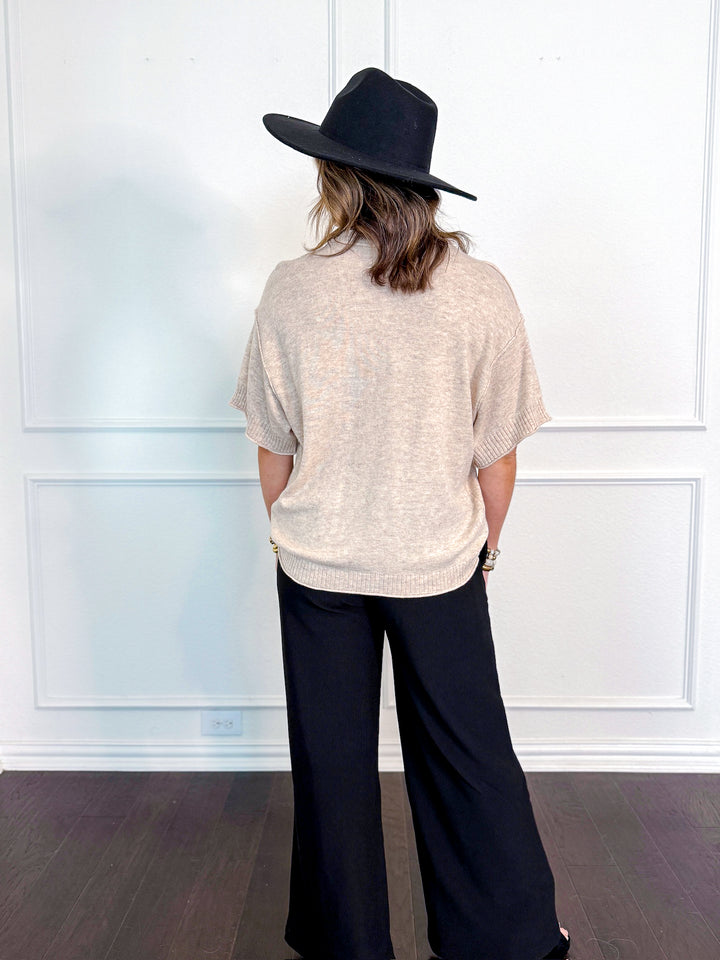 Easy Morning Knit Short Sleeve Sweater