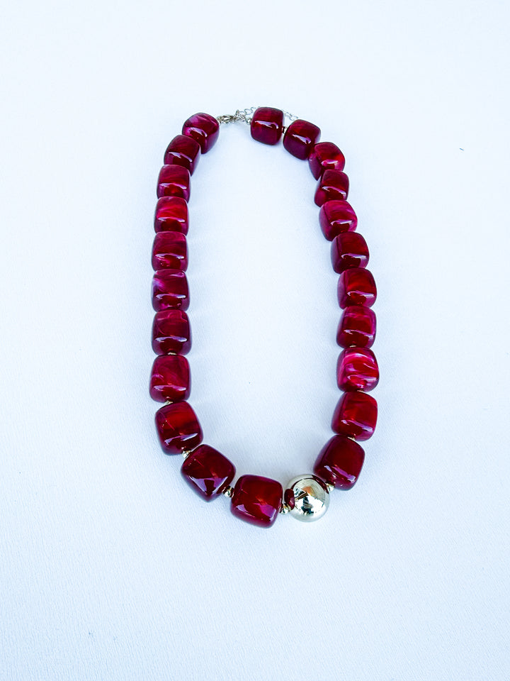 Sculpt & Stone Beaded Necklace