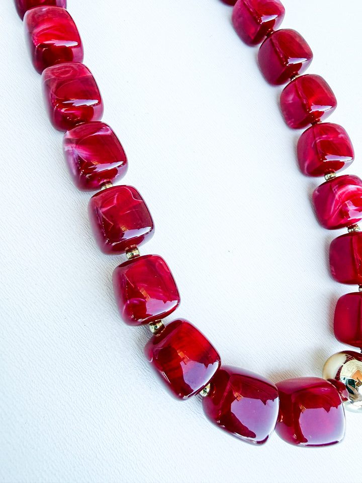 Sculpt & Stone Beaded Necklace