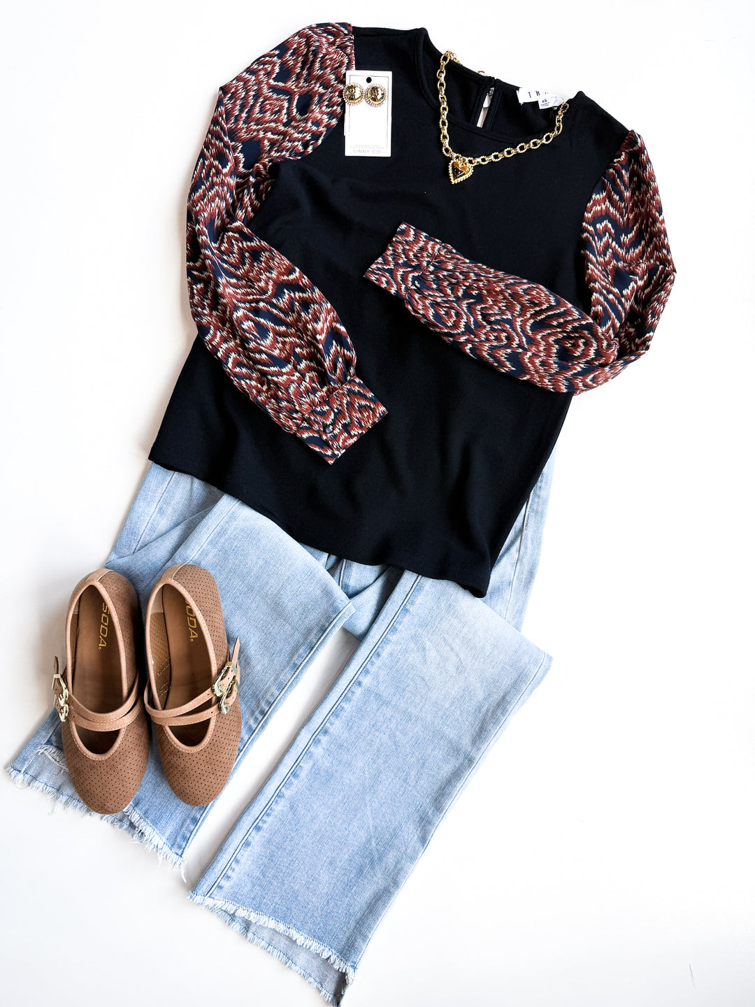 Pick The Print Long Sleeve Blouse