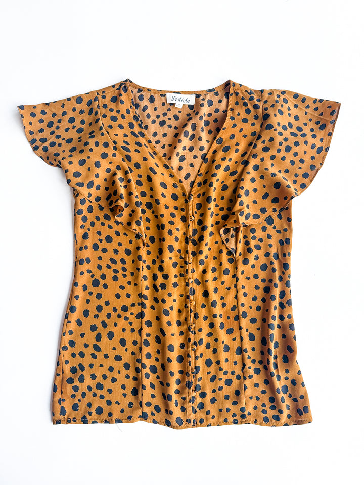 FINAL SALE Spotted in Cuteness Flutter Sleeve Blouse