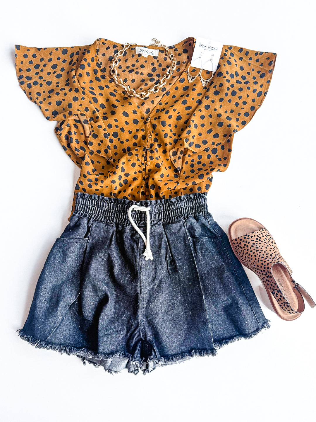 FINAL SALE Spotted in Cuteness Flutter Sleeve Blouse