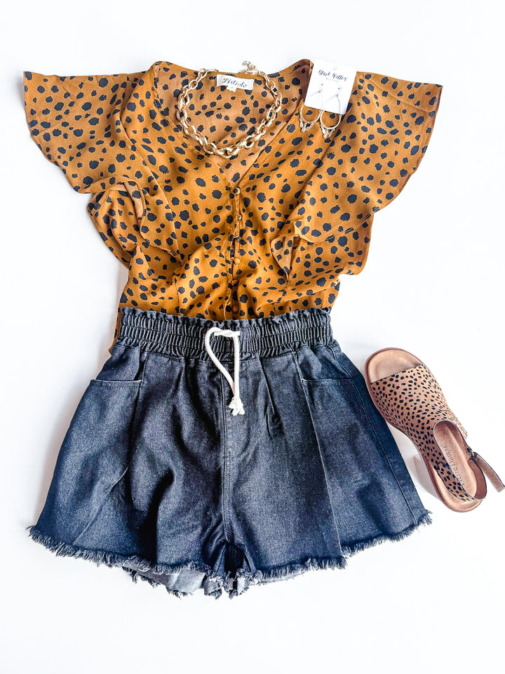 FINAL SALE Spotted in Cuteness Flutter Sleeve Blouse