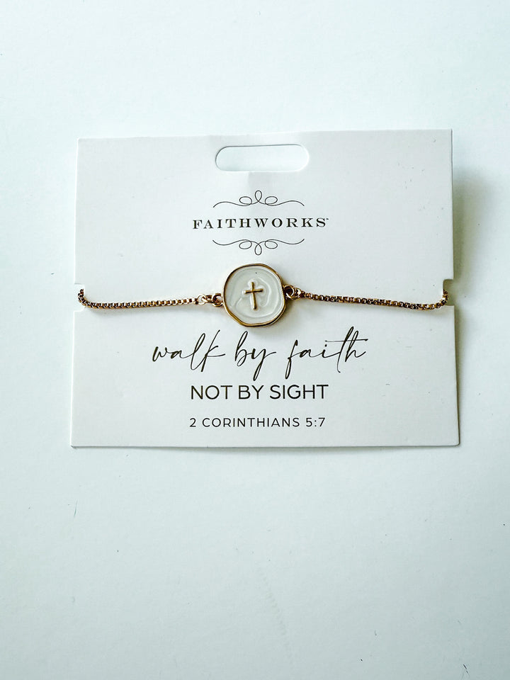 Walk By Faith Pull Close Cross Bracelet