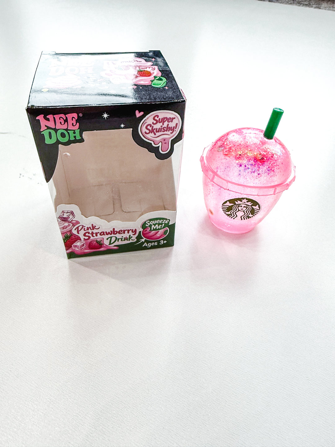 Glitter Pink Drink Squishy