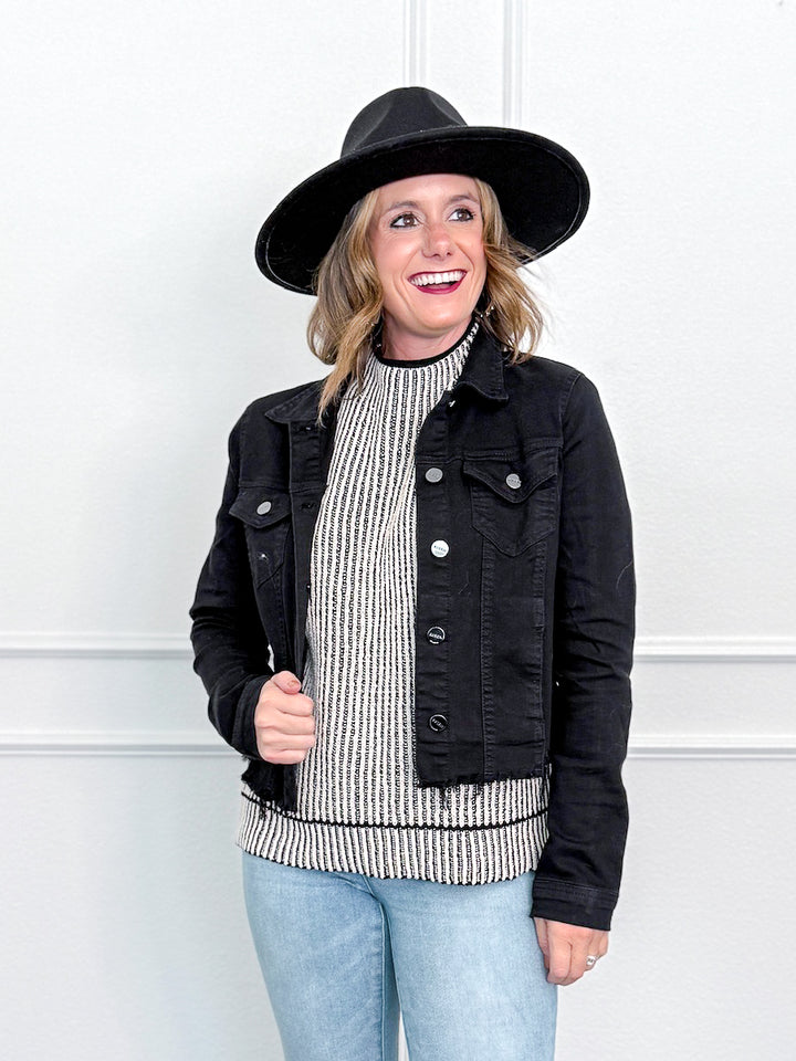 Risen Irregular Fray Hemmed Color Jacket