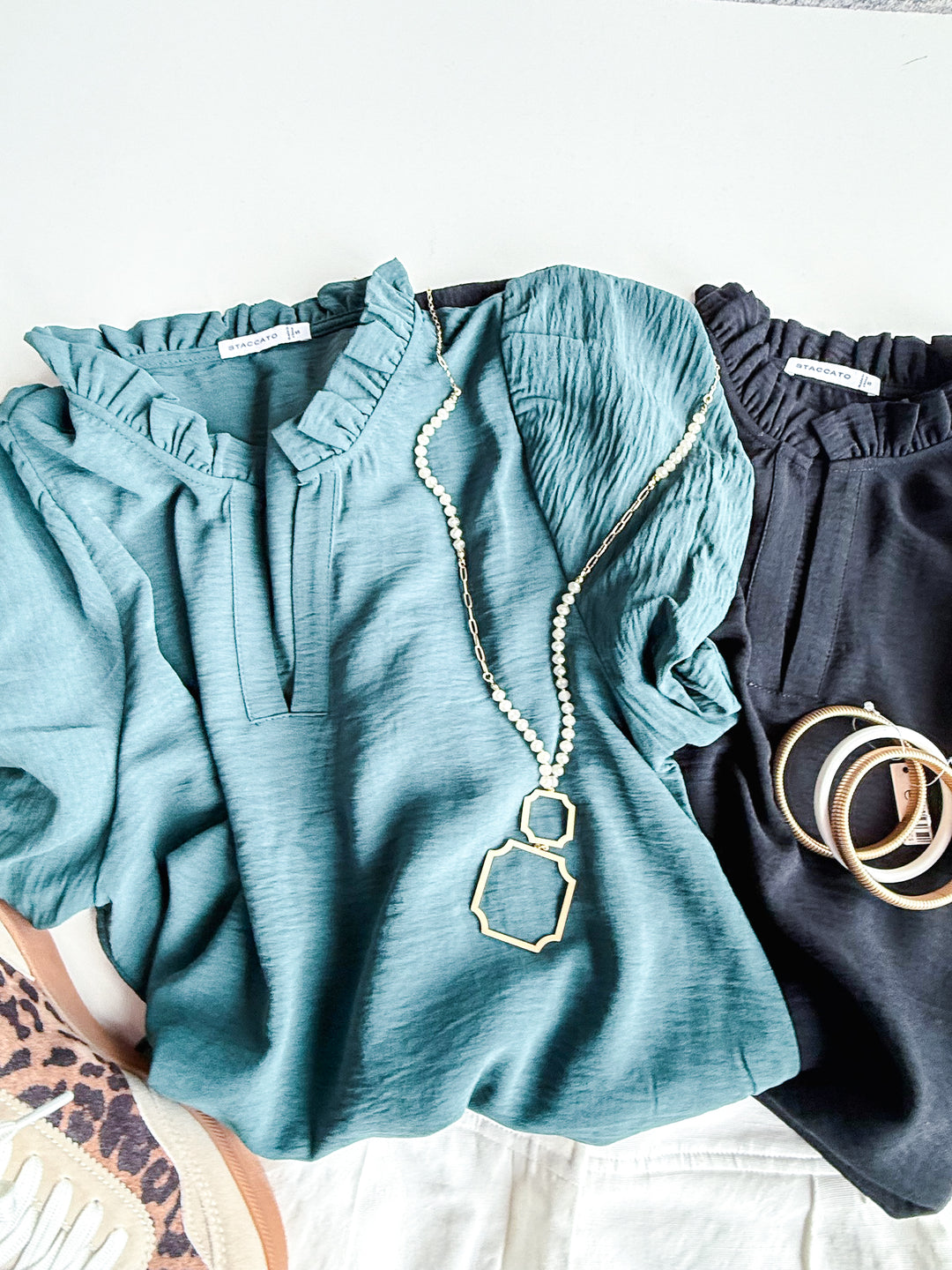 Whisper Ruffle V Neck