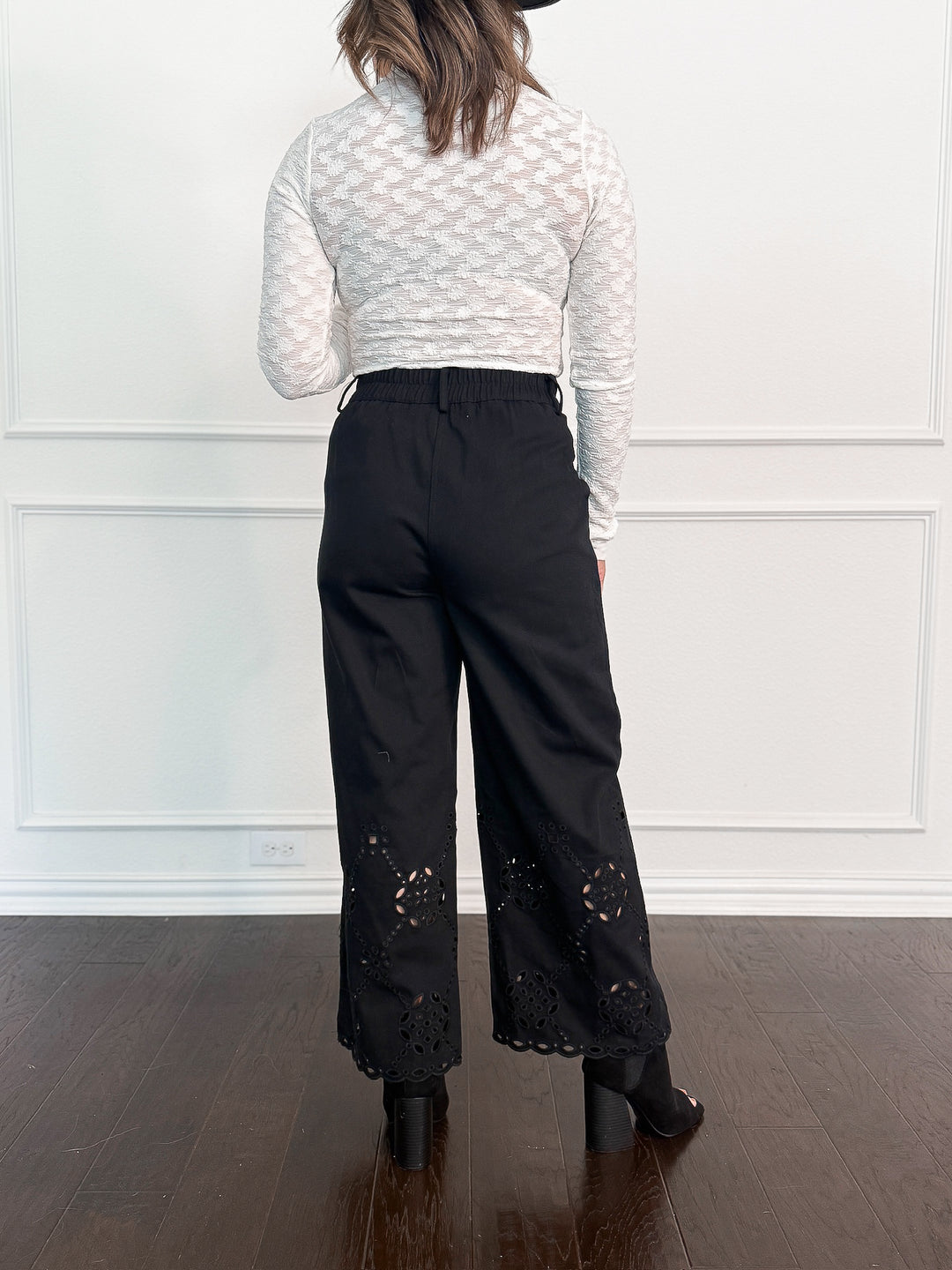 Noir Petal Hem Pants