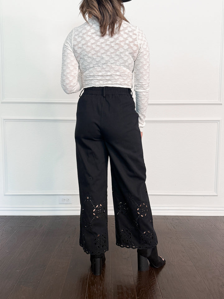 Noir Petal Hem Pants