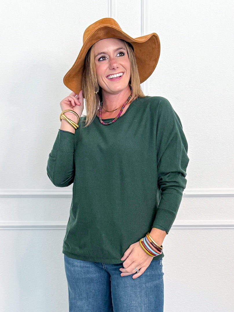 Cable Trim Dolman Sweater