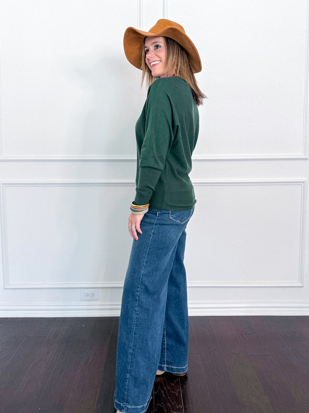 Cable Trim Dolman Sweater