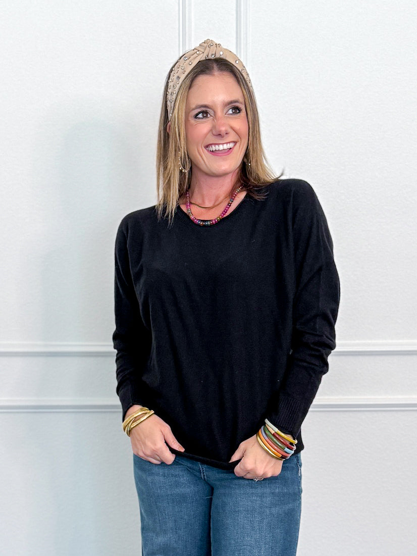 Cable Trim Dolman Sweater