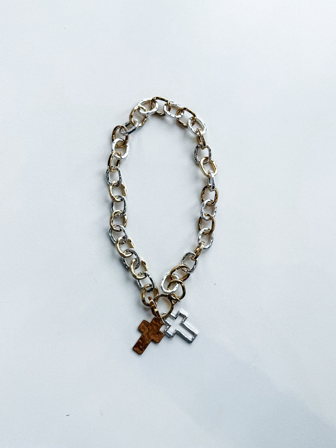 Double Lined Cross Thick Chain Necklace