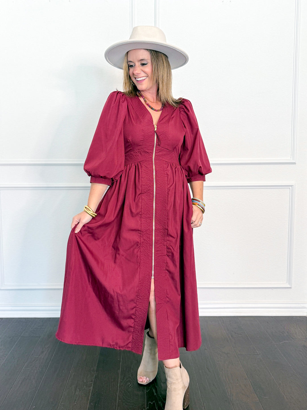 Regal Row Zip Front Maxi
