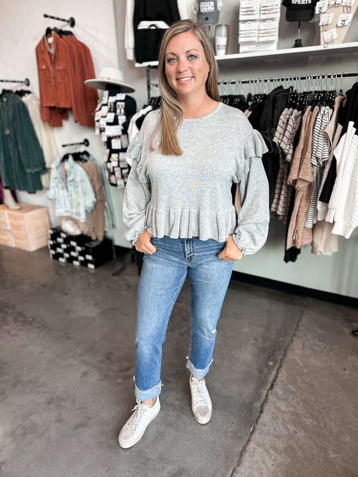 Refreshing Ribbed Peplum Sweater