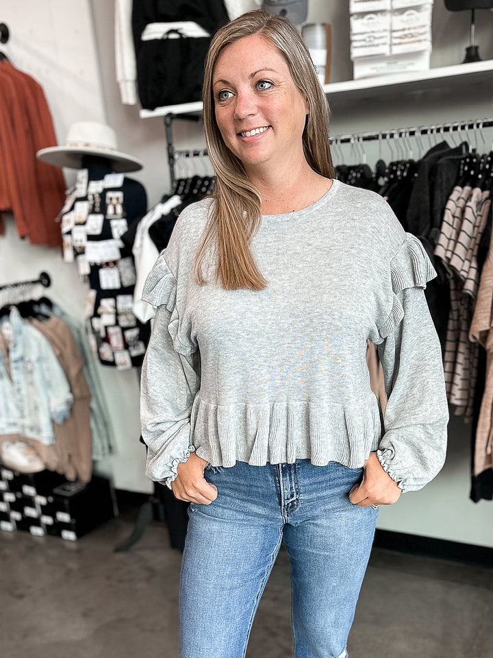 Refreshing Ribbed Peplum Sweater
