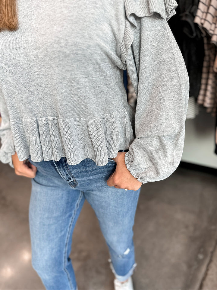 Refreshing Ribbed Peplum Sweater