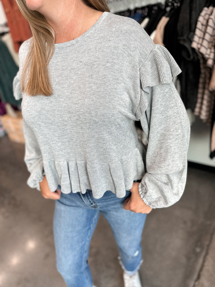 Refreshing Ribbed Peplum Sweater