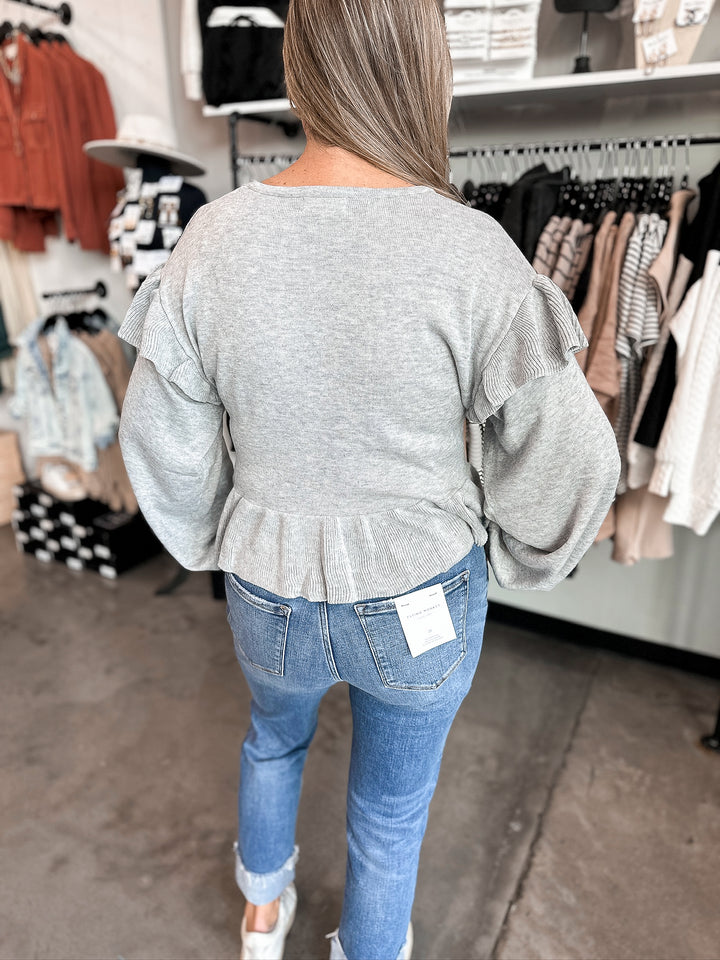 Refreshing Ribbed Peplum Sweater