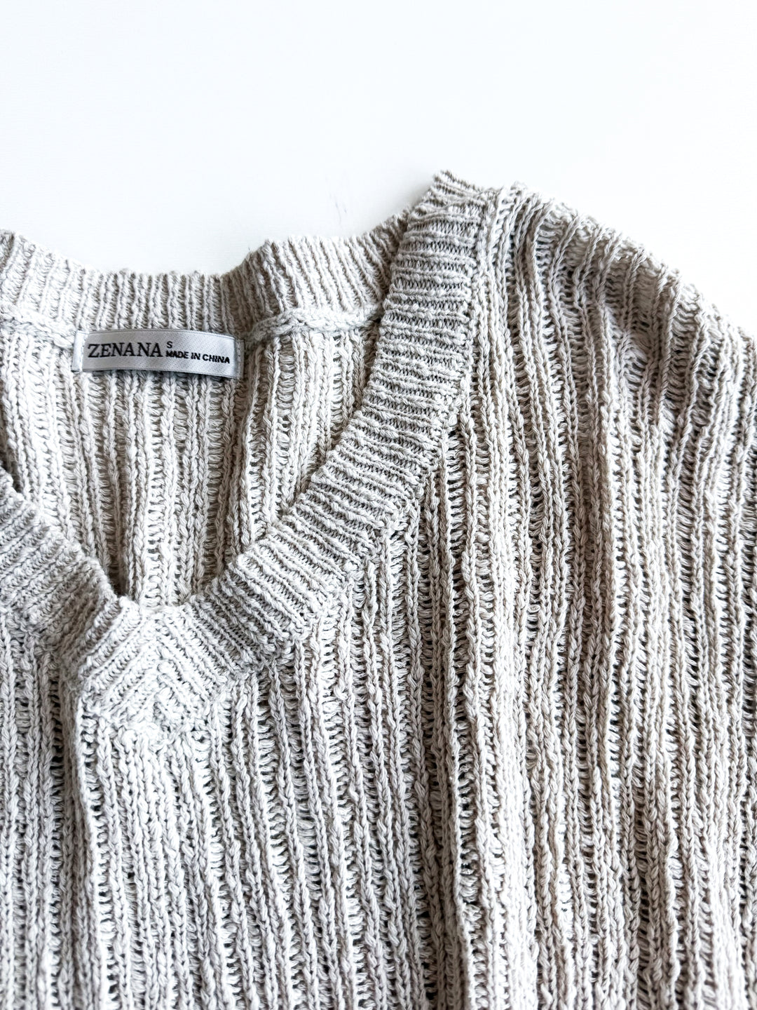 Timeless Textured V Neck Sweater