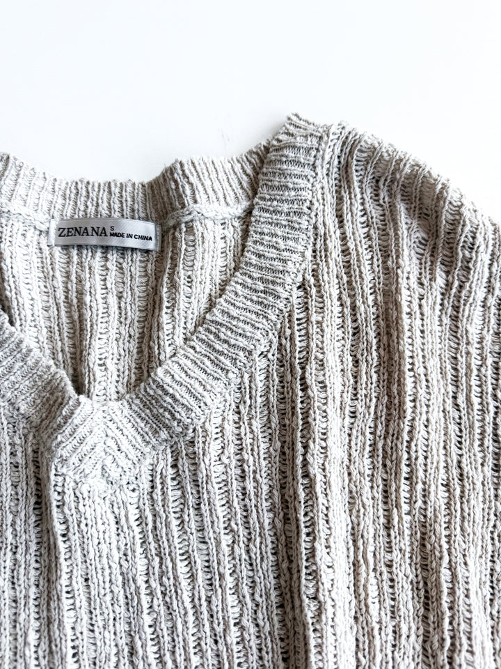 Timeless Textured V Neck Sweater