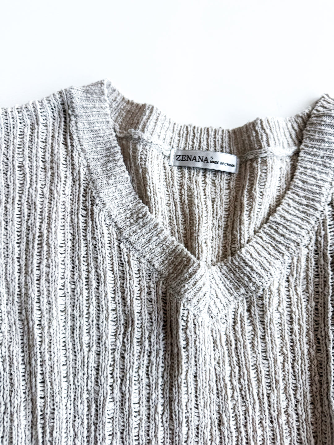 Timeless Textured V Neck Sweater