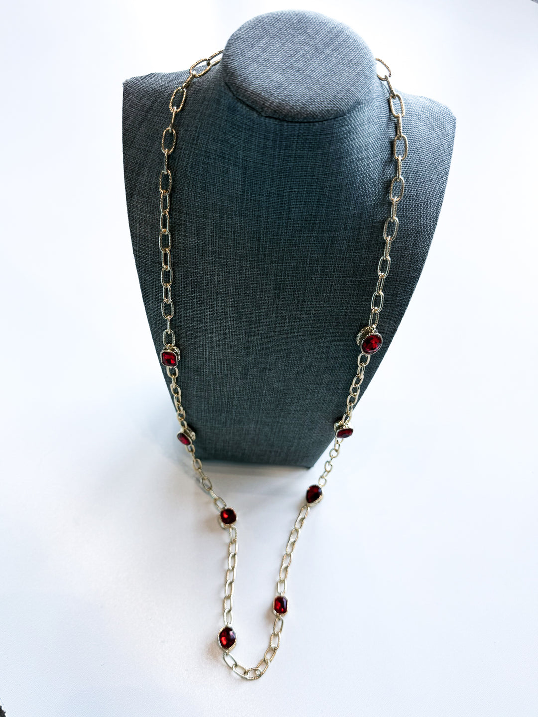 Long Open Link Gold Necklace