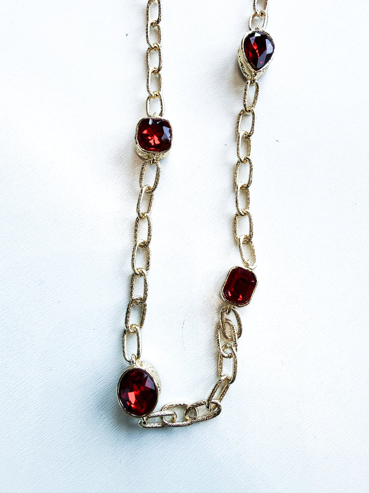 Long Open Link Gold Necklace