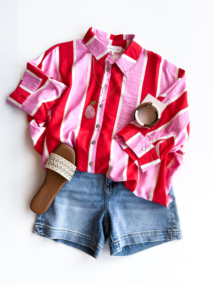 The Boardwalk Stripe Button Up
