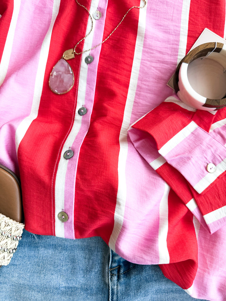 The Boardwalk Stripe Button Up