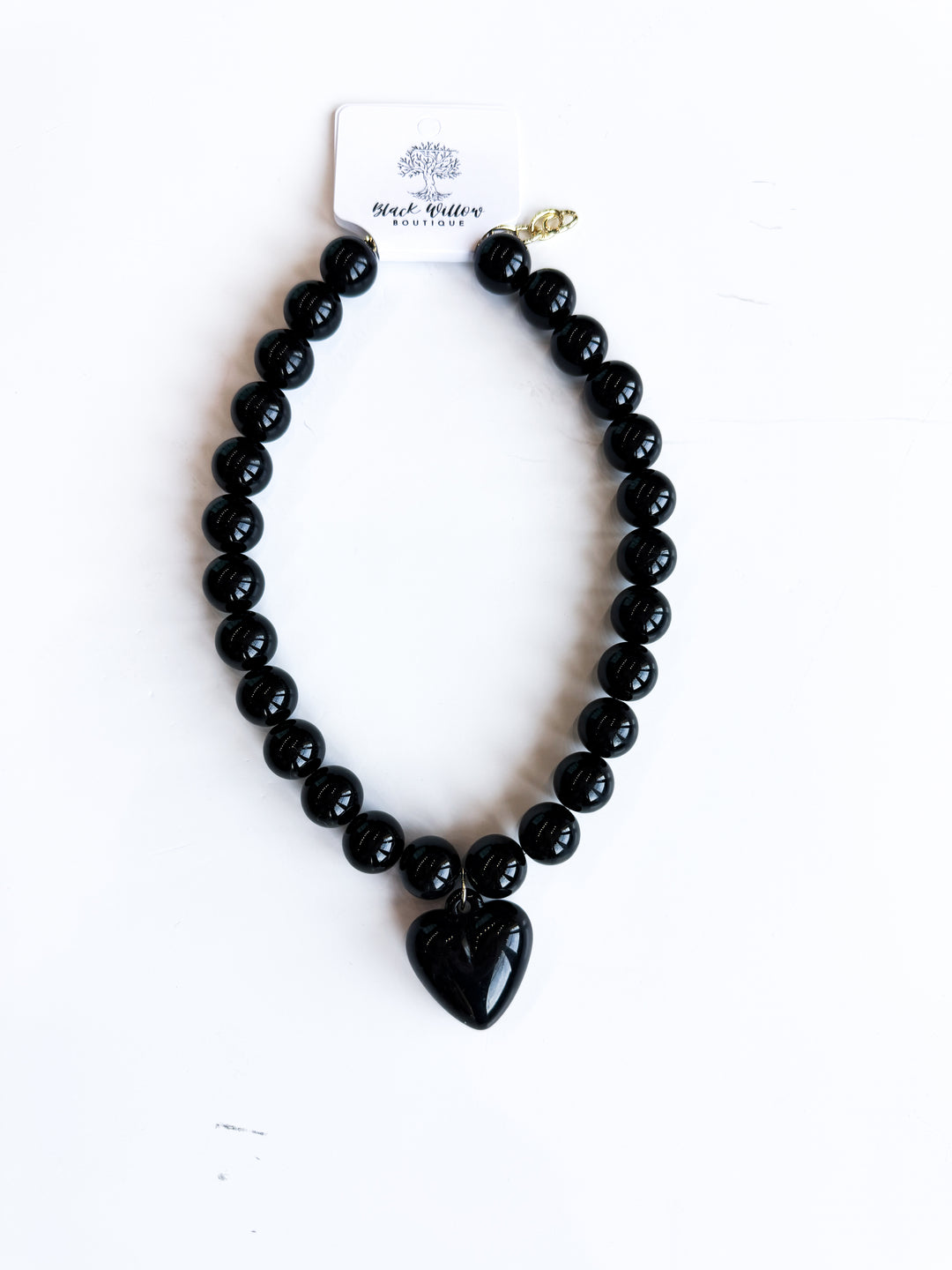 Neutral Love Beaded Necklace with Pendant