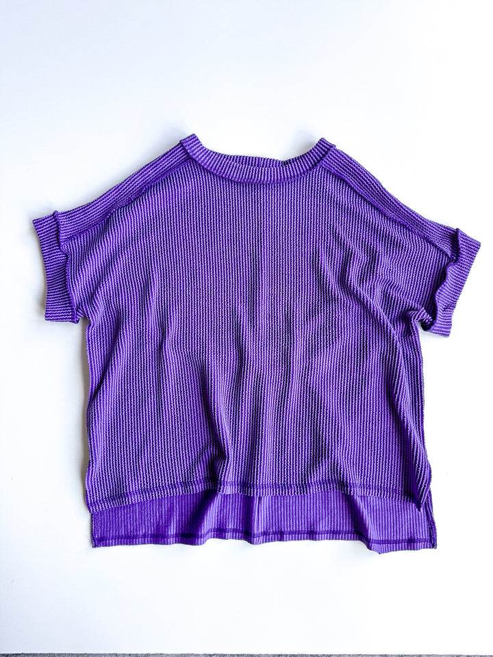 Soft Structure Ribbed Cuff Sleeve Top